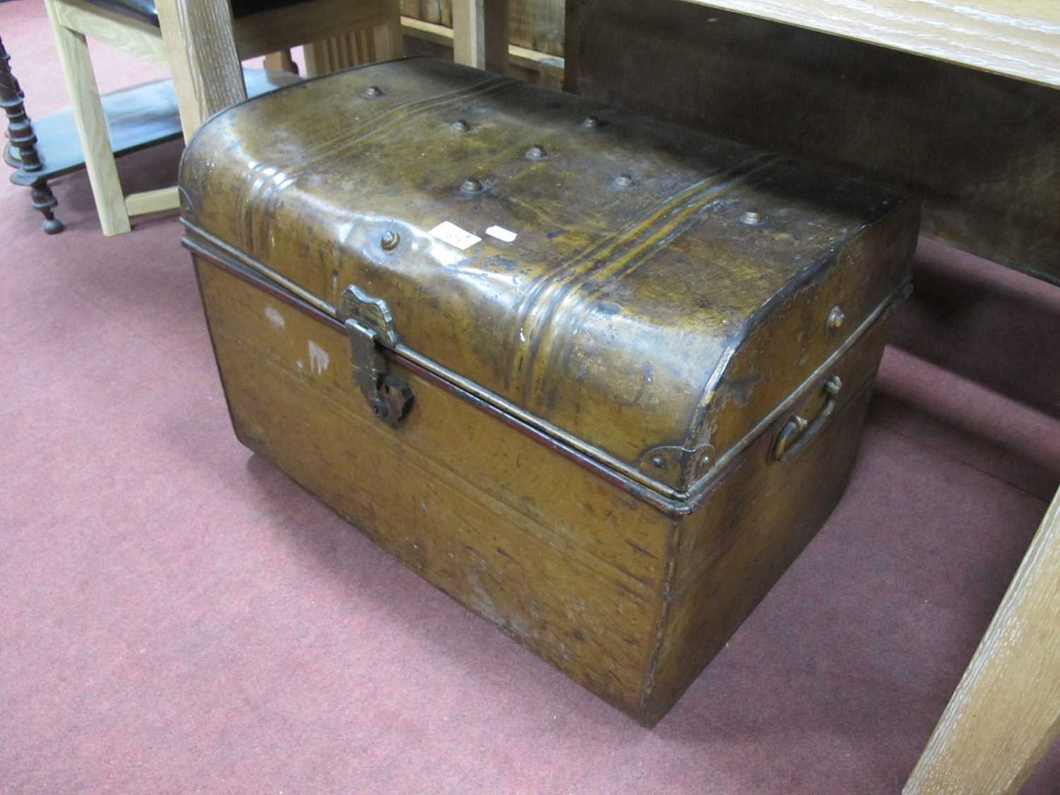 XIX Century Tin Travelling Trunk, 60cm wide. - Image 2 of 2