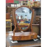 An XVIII Century Mahogany Dressing Table Mirror, with shield shaped mirror, crossbanded top and