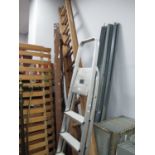 Wooden Extending Ladders and Folding Steps; aluminium folding steps. (3)