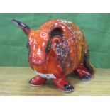 Anita Harris Model of an Armadillo, vibrant colours, gold signs, 13cm high, 24cm long.