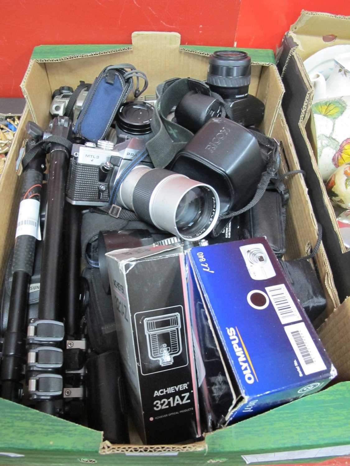 Cameras, Ricoh A50, EXA 500, Minolta, Praktica, Olympus, etc:- One Box