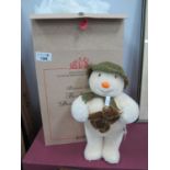 A Steiff #661150 Raymond Briggs The Snowman "Dancing with Teddy", White, 26cm tall, Limited Edition,