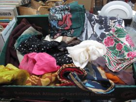 A Quantity of Vintage Ladies Headscarves and Wraps, including Beckford silk, John Lewis, Besari,