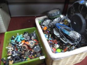 A large quantity of video game figures from various Skylanders games and Disney Infinity,