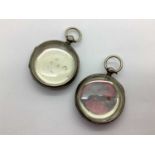 Two Hallmarked Silver Pocket Watch Cases, each case back engine turned with vacant cartouche (rubbed