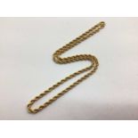 A 9ct Gold Ropetwist Chain, of uniform design.