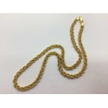 A 9ct Gold Fancy Link Chain, 44cm long (11.7grams). Hallmark rubbed slightly, common control mark,