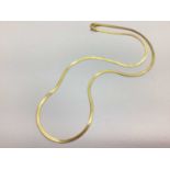 A 9ct Gold Flat Snake Link Necklace, 45cm long (2.9grams).