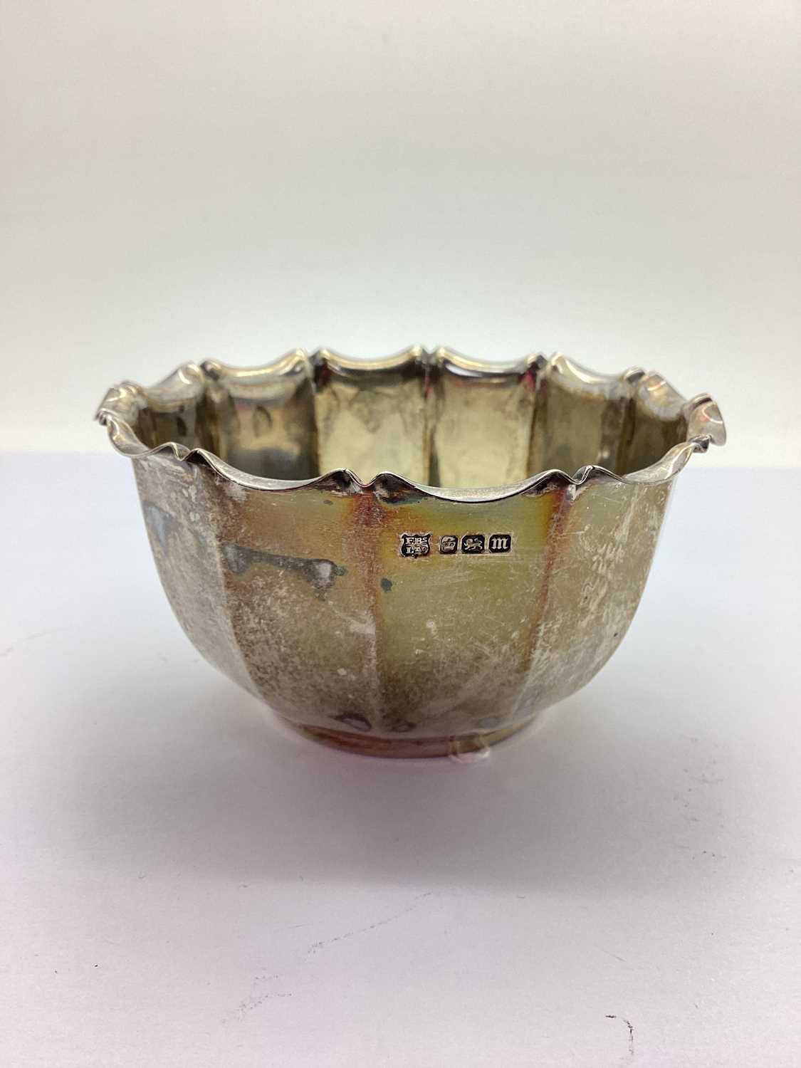 A Hallmarked Silver Bowl, FBsLtd, Sheffield 1904, of panelled design (80grams).