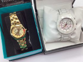 A Modern Ceramique Ladies Wristwatch, in original box; together with a limited edition Giorgio