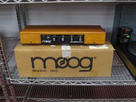 Moog Theramin, boxed with instructions, etc, (untested). No model no. its an Etherwave, antenna’s