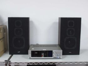 Toshiba SK-DIL Stereo Cassette Receiver, with a pair of Toshiba speakers (untested)