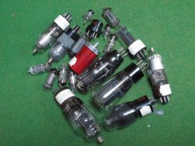 Valves, nineteen untested valves to include models 5Y3GT, 6K7G, 12AX7, 6BW6, 6Hb, JRC955, RC955,