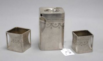 Robert Crawford Johnson - Cube Teapots Ltd Leicester; A c.Early XX Century "The Cube" Three Piece
