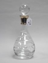 A Hallmarked Silver Mounted Glass Decanter, Carrs of Sheffield, Sheffield 2003, approximately 31.5cm