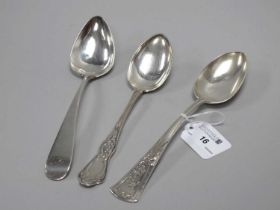 Three European Table Spoons, including "830S", Russian "84" etc, part initialled.