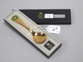 Annelise Bjorner for Georg Jensen; A Danish '1982' RAAB Annual Collectors Spoon, gilt, stamped "