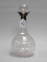 A Hallmarked Silver Mounted Cut Glass Decanter, Walker & Hall, Sheffield 1924, approximately 29cm
