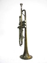 An Early XX Century Boosey and Hawkes Ltd 'Empire' Trumpet, with mother of pearl insets to the