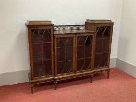 An Early XX Century Mahogany Display Cabinet, with astragal glazed doors and raised on knopped