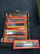 OO gauge coaches and wagons from Tri-ang Hornby, boxed. (18)