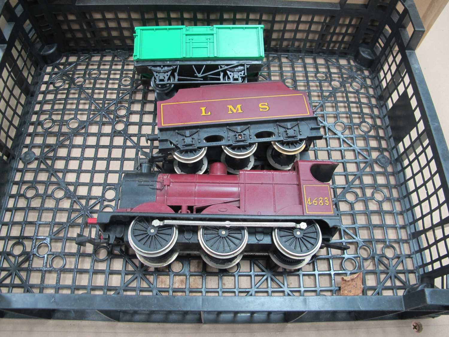 A Lima 'O' Gauge Outline Steam 0-6-0 Locomotive, Tender and Open Wagon, R/No. 4683, LMS Maroon,