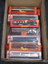 Sixteen OO Gauge Outline British Coaches by Hornby, Lima, boxed.
