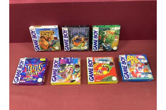 Seven Nintendo Game Boy Games Cartridges comprising of Burai Fighter Deluxe, Balloon Kid,