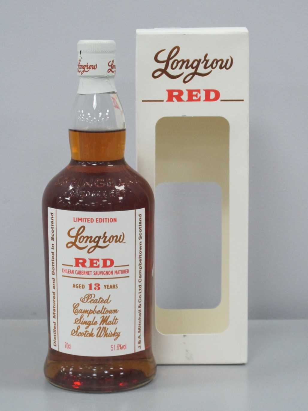 Longrow Peated Campbeltown Single Malt Scotch Whisky Limited Edition, Aged 13 Years Red Chilean