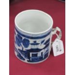 Oriental - Chinese blue and white pottery mug, circa XIX Century featuring a garden scene with