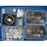 Large Collection Of GB And World Coins, including GB Half Pennies, Pennies, commemorative Crowns