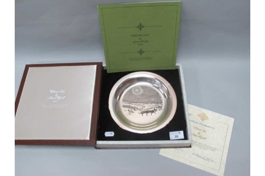 Franklin Mint; James Wyeth 1973 Limited Edition Etched Sterling Silver Plate, original work