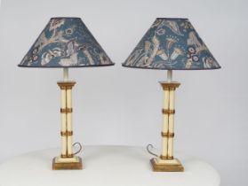 PAIR PARCEL GILT TABLE LAMPS