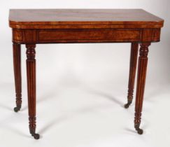 REGENCY MAHOGANY & EBONY GAMES TABLE