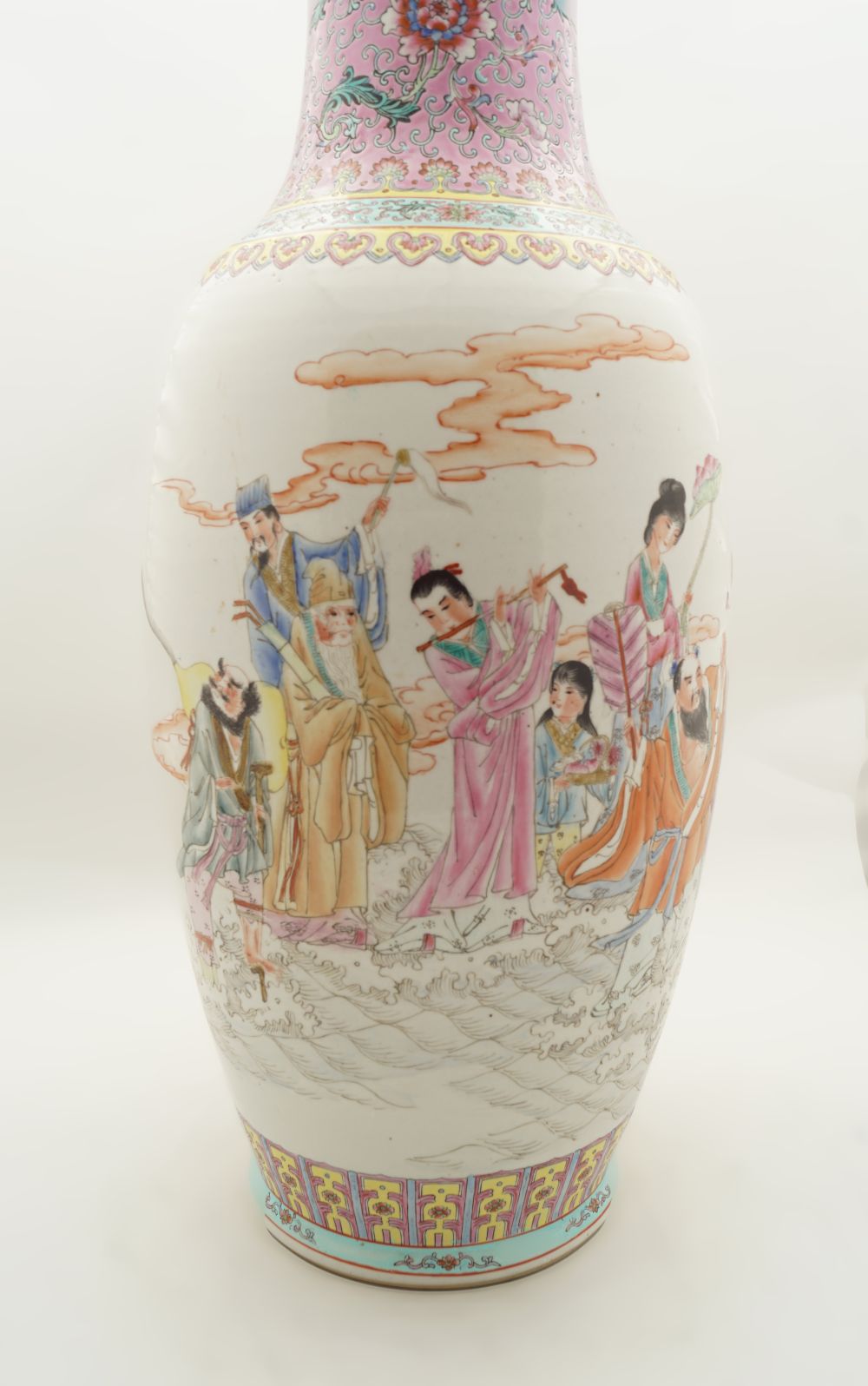 PAIR LARGE CHINESE FAMILLE ROSE VASES - Image 3 of 9