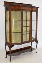 EDWARDIAN MAHOGANY AND INLAID DISPLAY CABINET