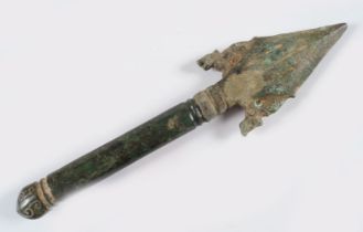 CHINESE ARCHAIC CEREMONIAL BRONZE SPEAR