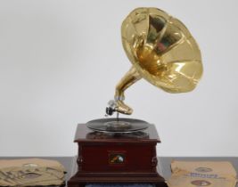 BRASS HORN AND GRAMOPHONE