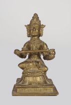 19TH-CENTURY INDIAN BRONZE DEITY FIGURE