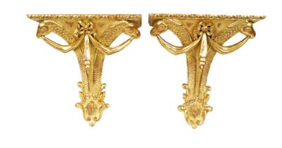 PAIR OF CARVED GILTWOOD WALL MOUNTED BRACKETS