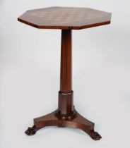 REGENCY ROSEWOOD CHESS TOP OCCASIONAL TABLE
