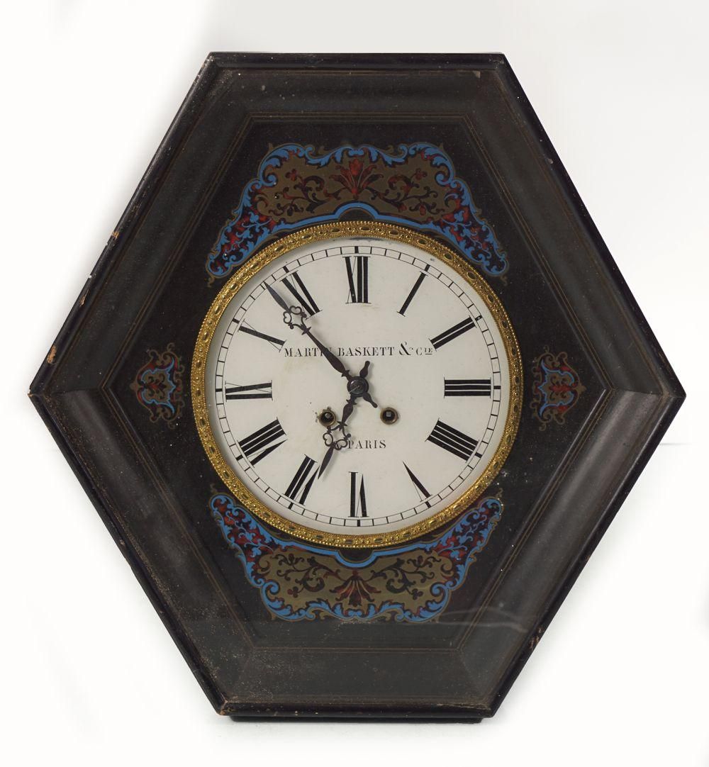 BUHL BRASS & TORTOISESHELL CASED WALL CLOCK