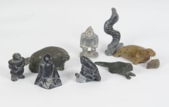 GROUP OF 9 INUIT CARVINGS