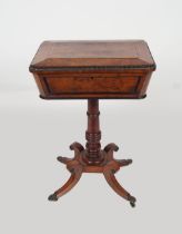 REGENCY YEW WOOD TEAPOY