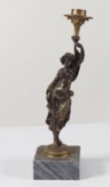 19TH-CENTURY BRONZE FIGURAL CANDLESTICK