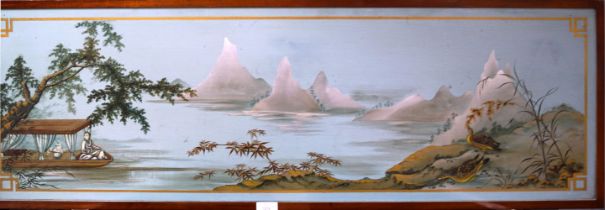 LARGE CHINESE PAINTED PANEL