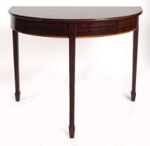 19TH-CENTURY MAHOGANY AND SATINWOOD SIDE TABLE