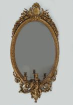 19TH-CENTURY GILT FRAMED OVERMANTEL MIRROR