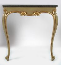 PAIR OF PAINTED & PARCEL-GILT CONSOLE TABLES