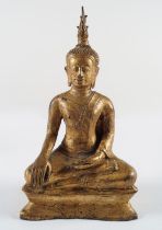 CHINESE QING TIBETAN GILT BRONZE BUDDHA